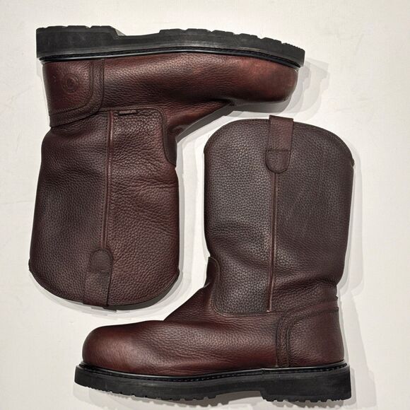 ROCKROOSTER Brown Leather 12” Steel Toe Work Boots Waterproof AP860 Men Size 12 - Picture 5 of 16